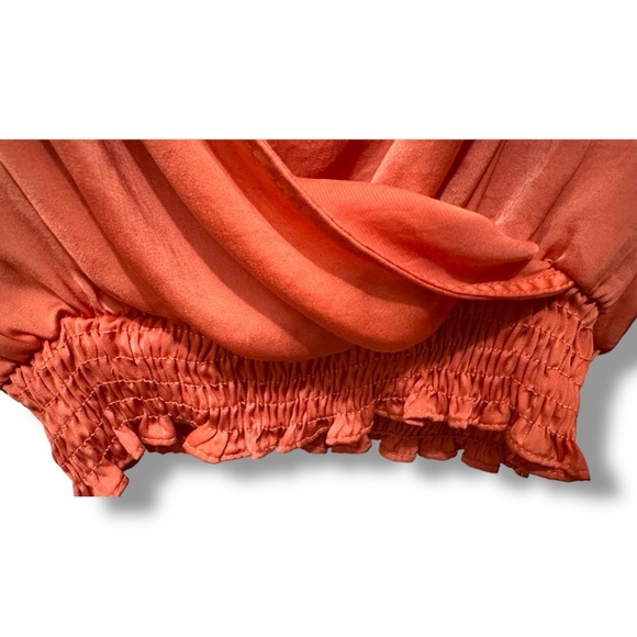 Bundle Set | EUC Coral Ruffle Sleeve Blouse + Black Belted Mini Skirt (Size M) - Picture 5 of 12